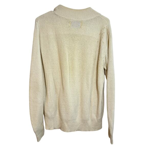American Vintage Bar Harbor Knits Cream Popover Sweater Mens SIze Medium - Picture 2 of 4